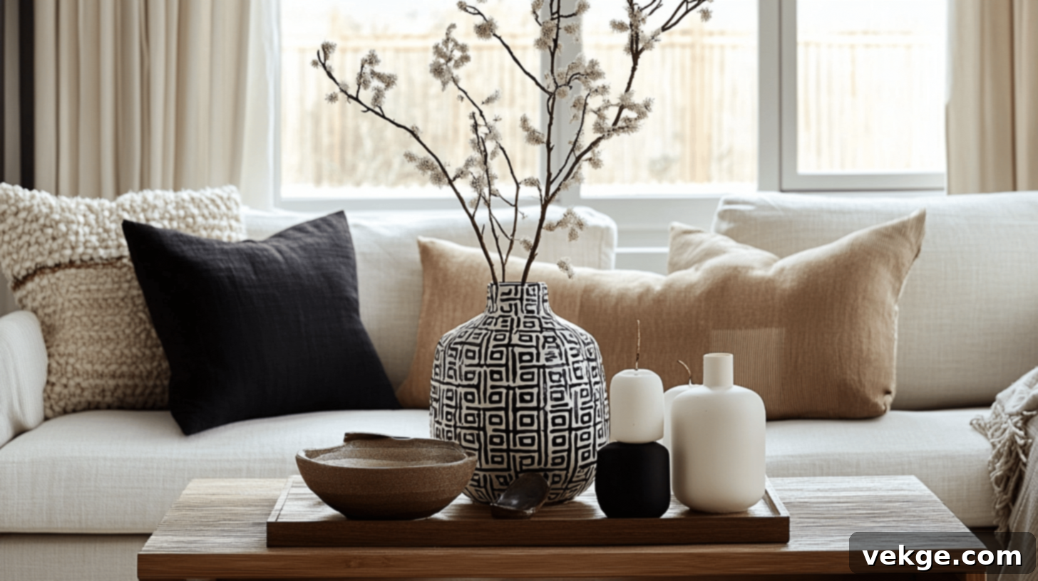 Geometric Patterned Vase with flowers
