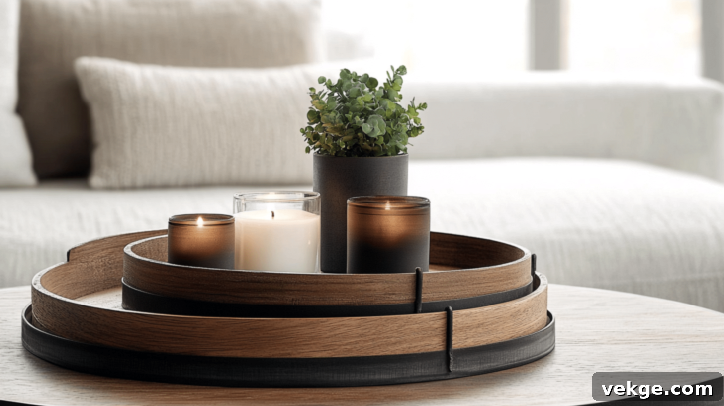 Layered Trays with decor items