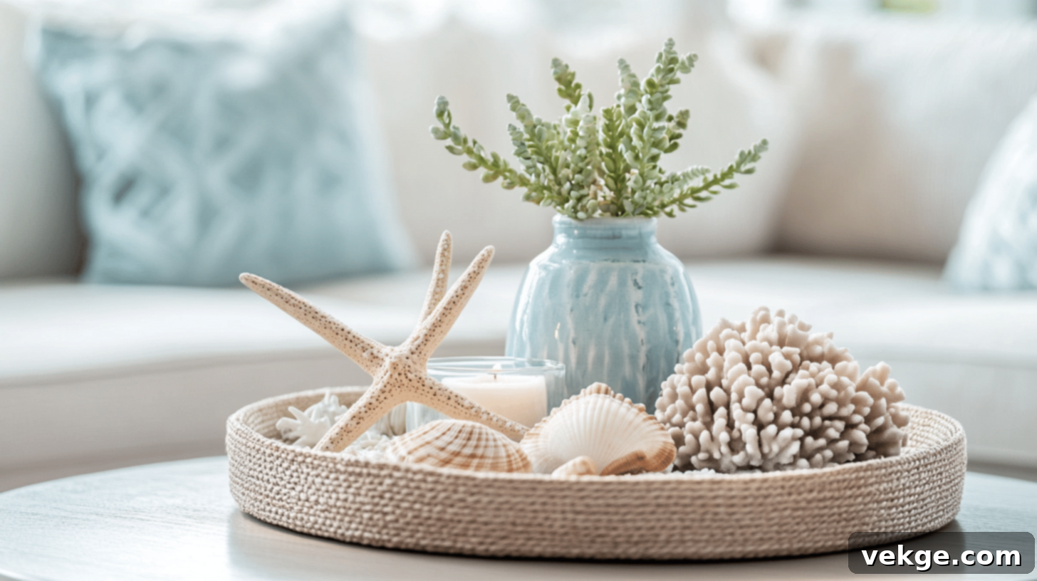 Coastal Theme Coffee Table Decor