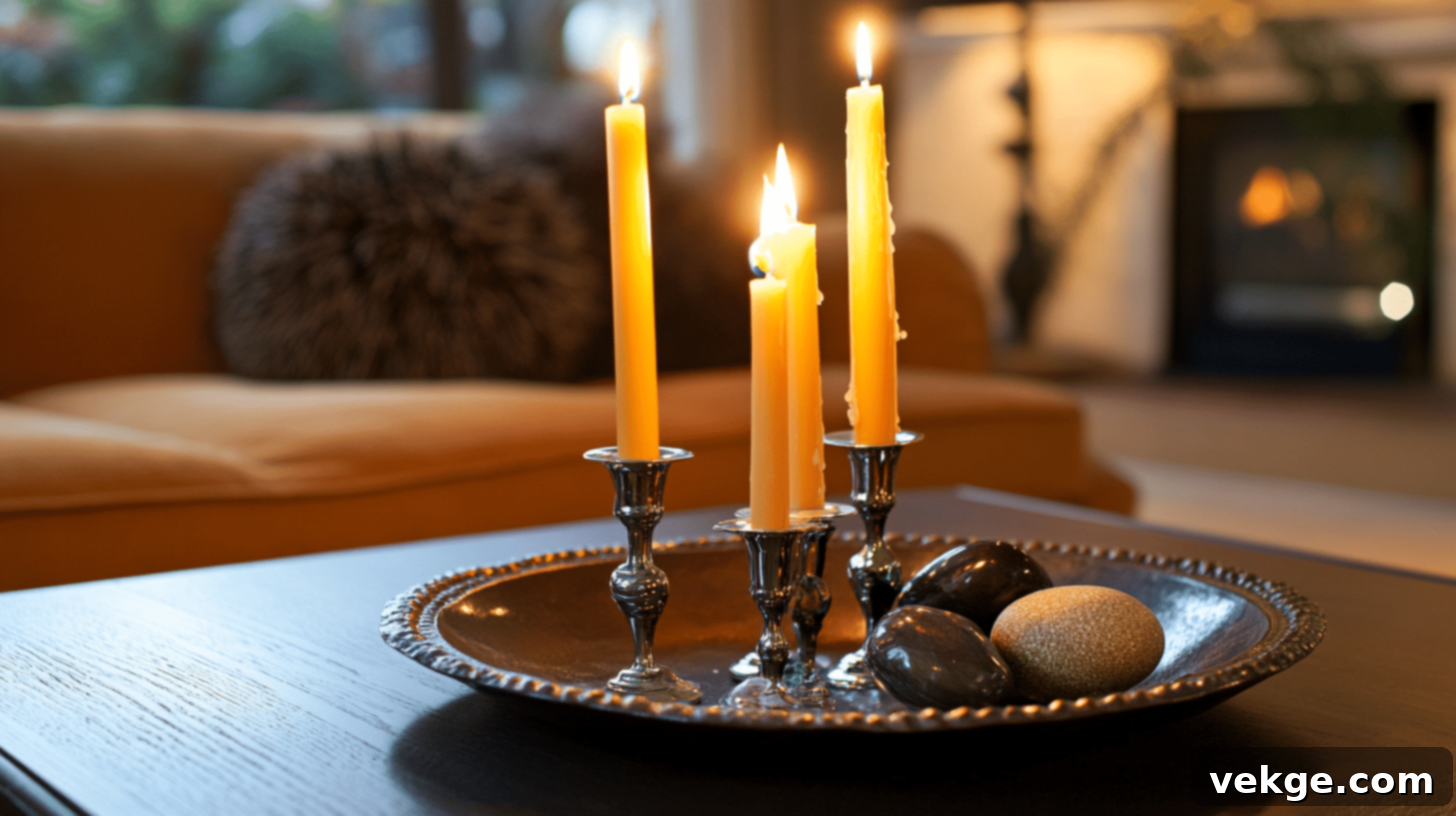 Taper Candles on a tray