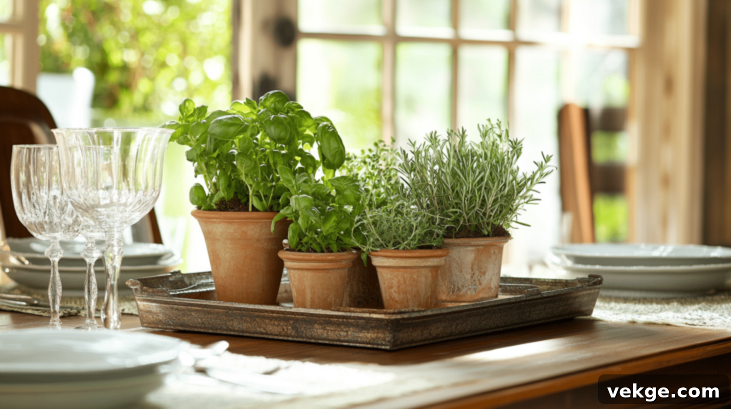 Herb Garden Look on a dining table