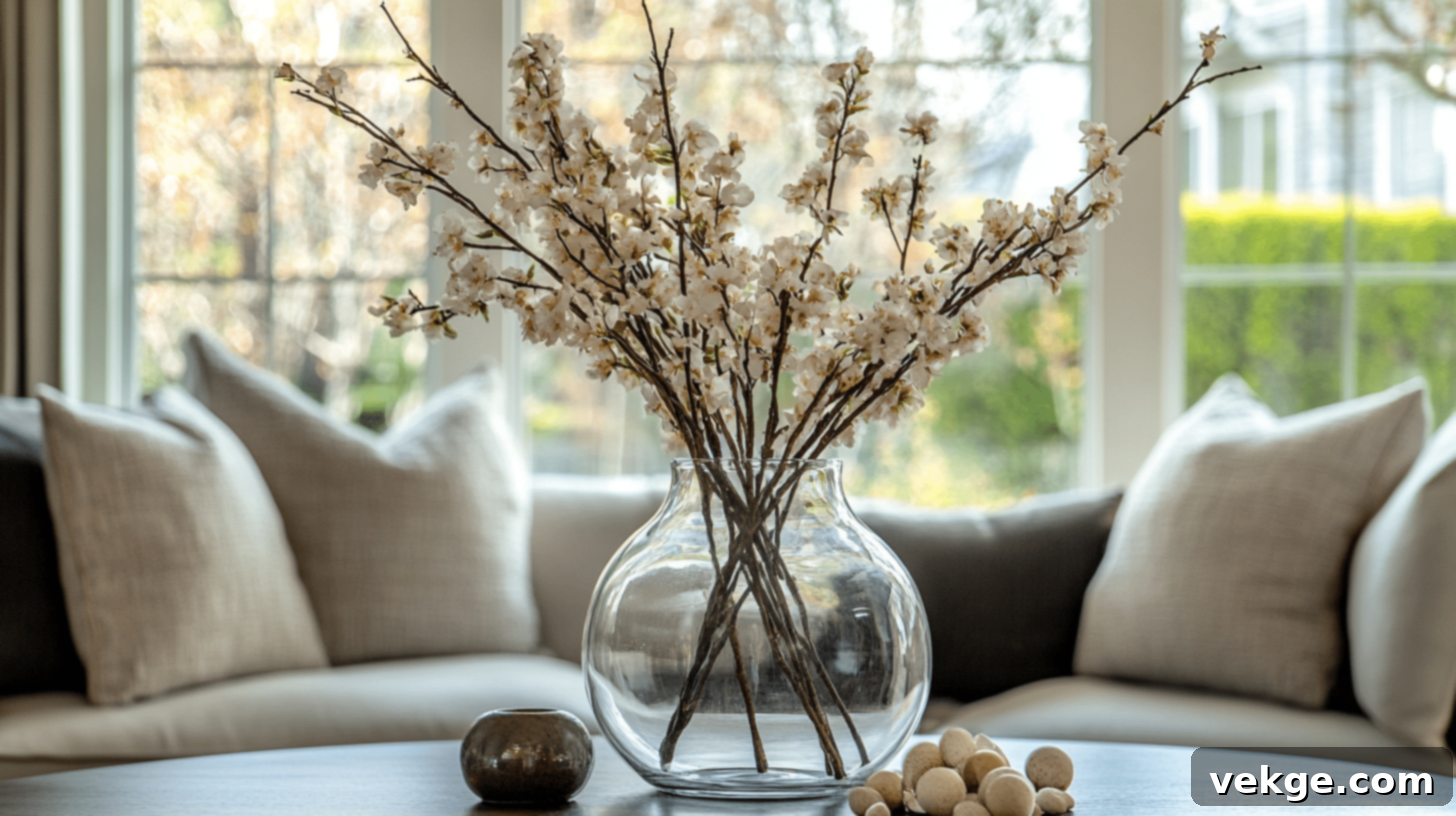Glass Vase with flowers on a table