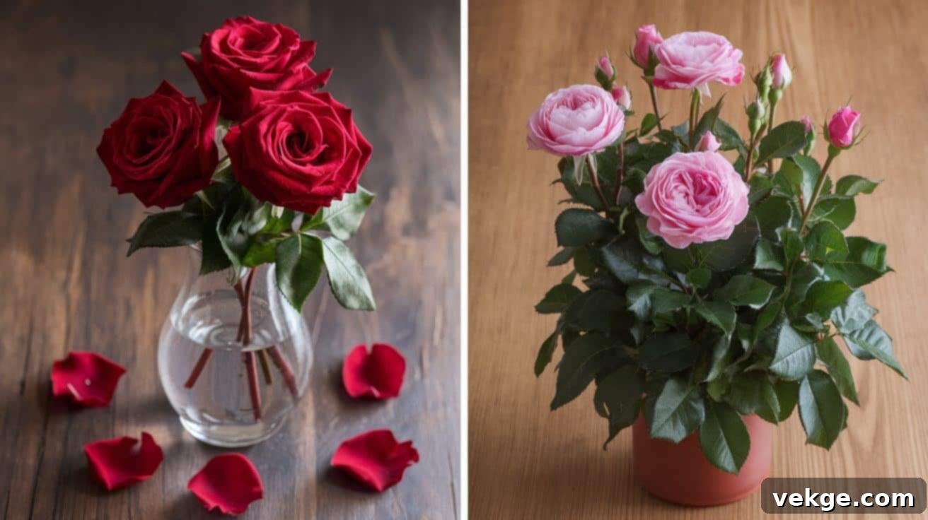 Understanding Rose Lifespan: Cut Roses vs. Potted Roses