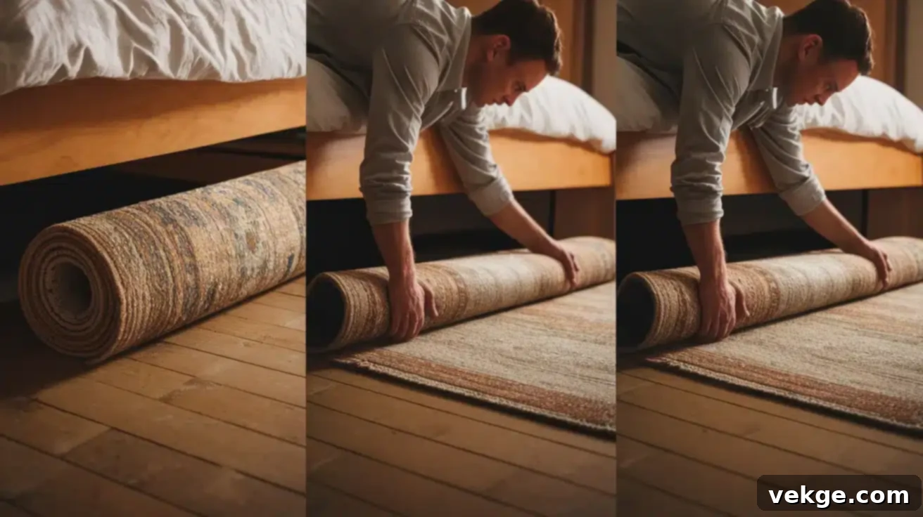 Heres how to Install a Rug Under Your Bed