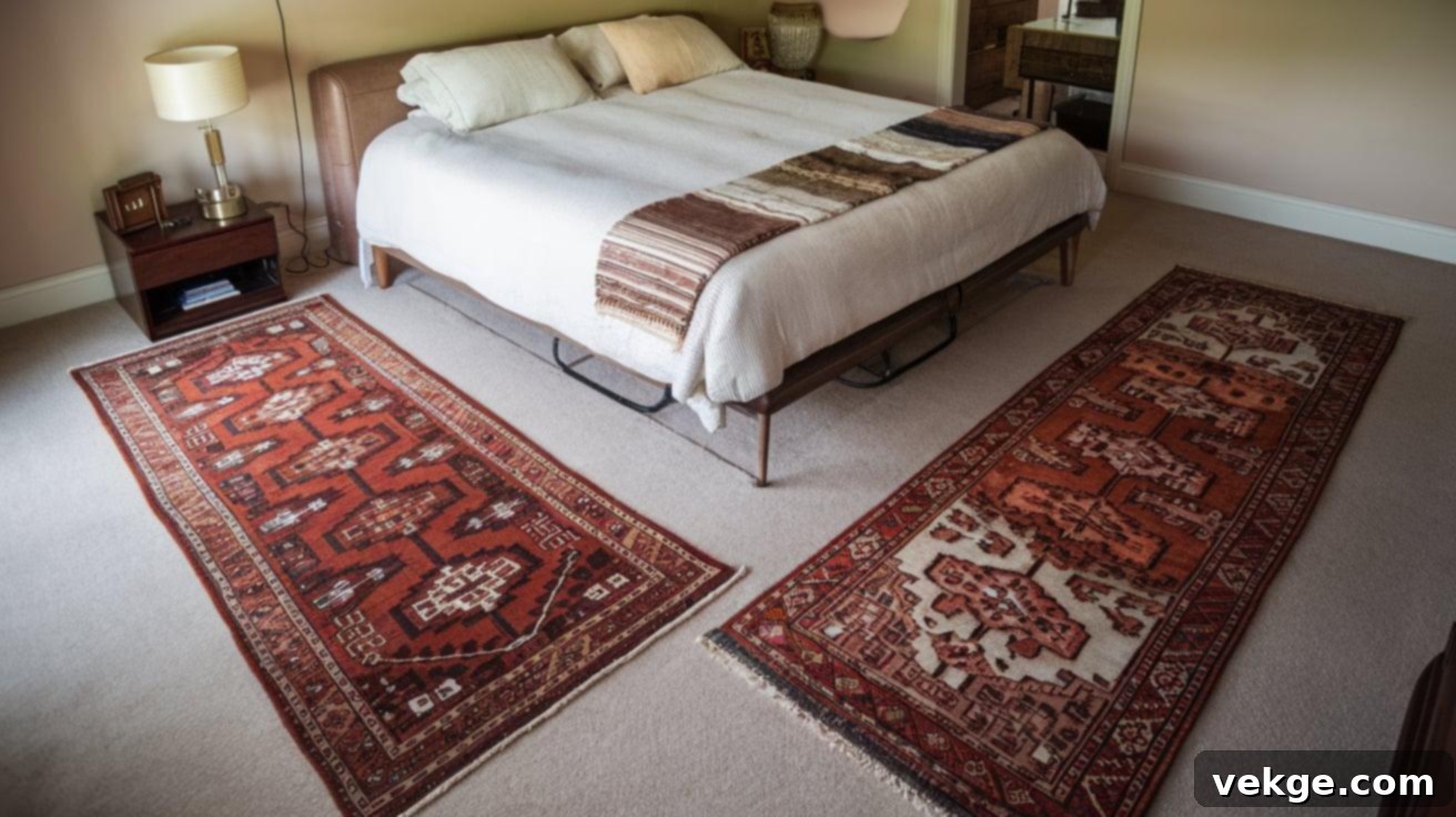 Two Runners Next to the Bed Instead of one large rug