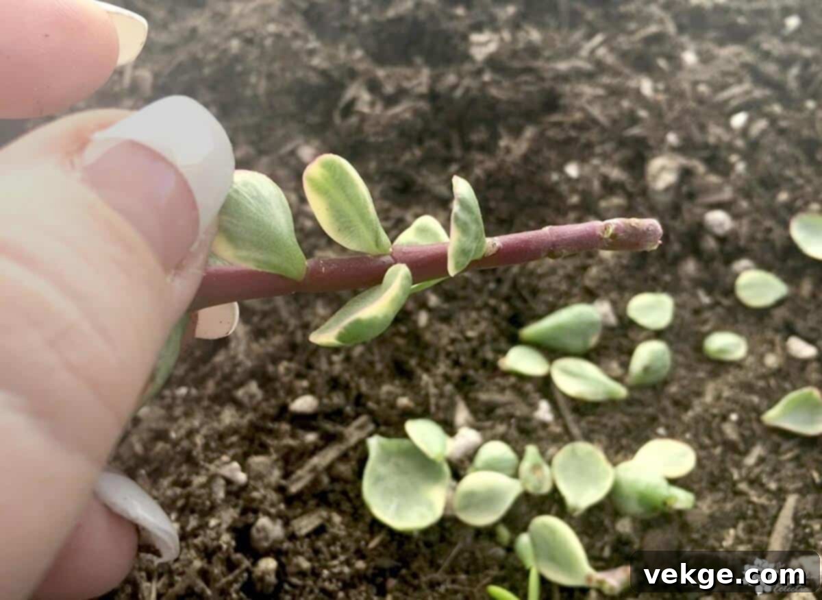 Cutting a succulent stem with clean pruning shears