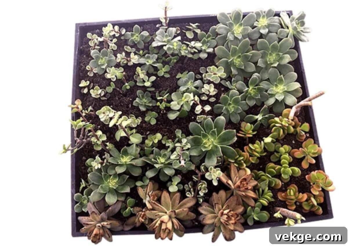Monitoring and caring for newly planted succulent stem cuttings