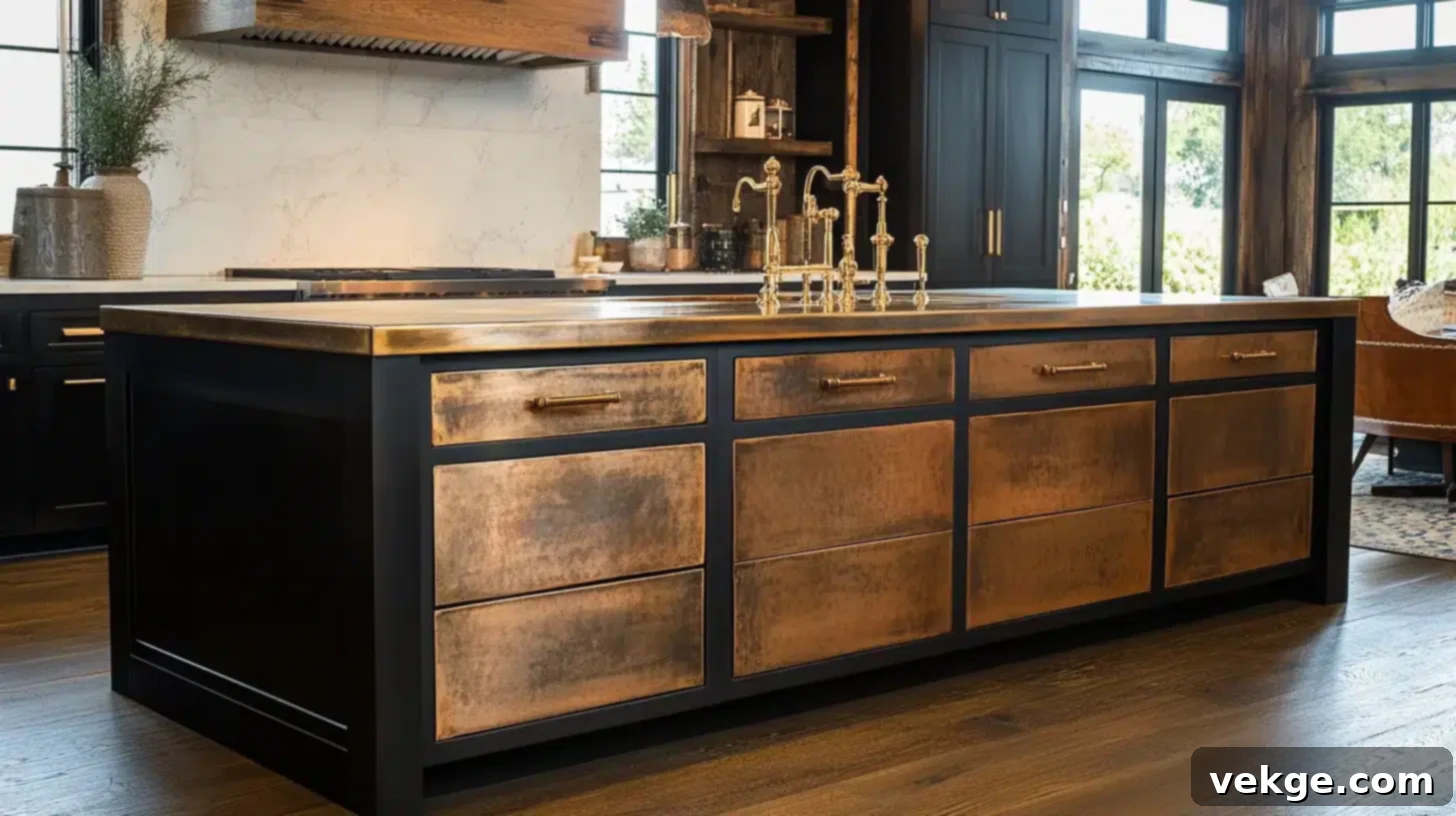 Patinated Brass Island Decor