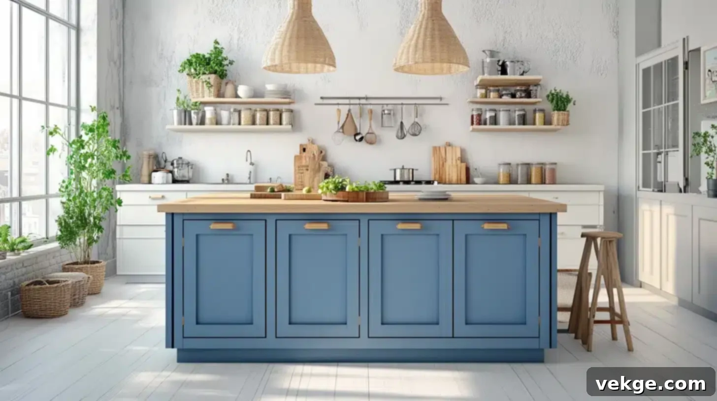 Majestic Blue Kitchen Island Decor