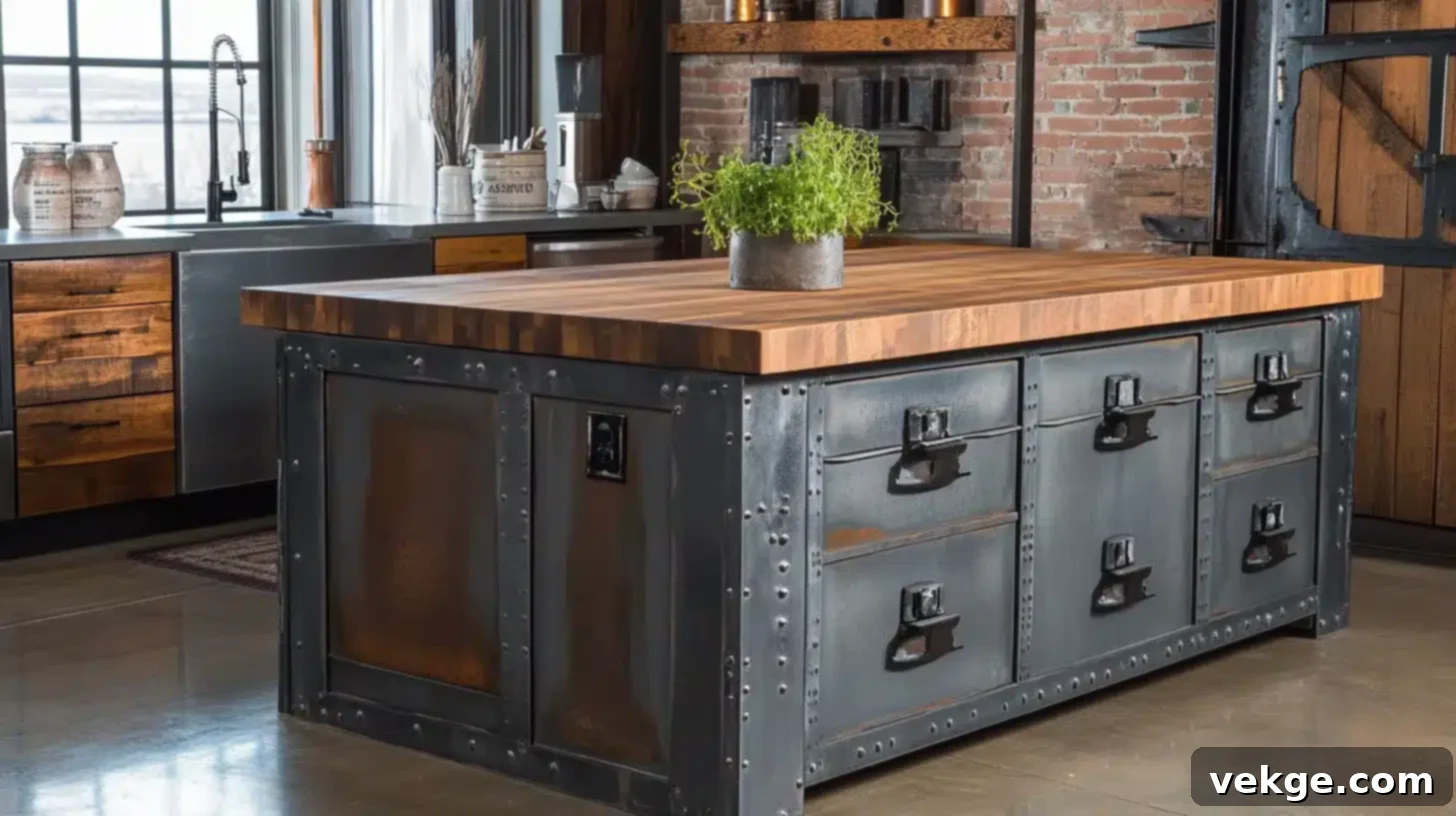 Industrial Chic Kitchen Island Decor