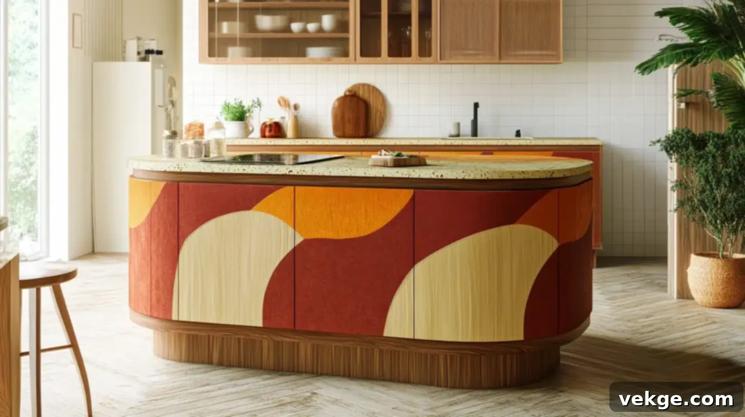Sculptural 70s Kitchen Island Decor