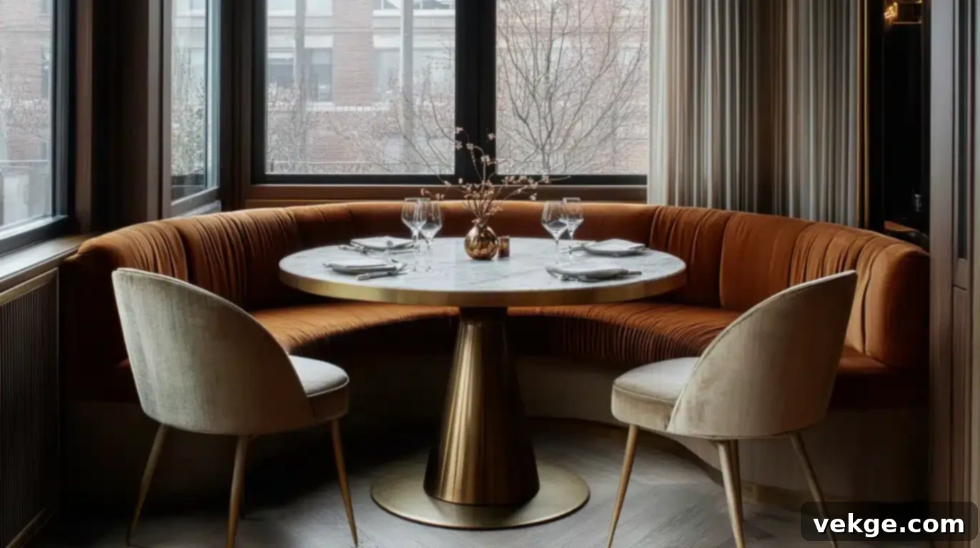 Curved Dining Banquette in a Parisian Nook