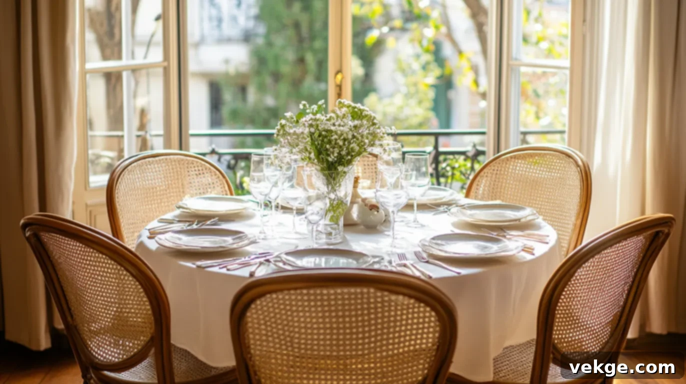 Classic French Bistro Chairs in a Parisian Dining Room