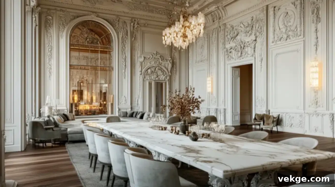 Baroque Wall Molding in a Parisian Dining Room