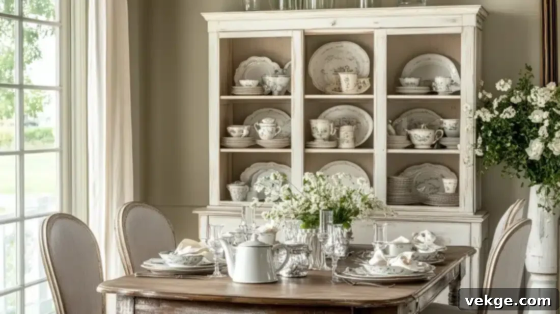 French Country Style Hutch in a Parisian Dining Room