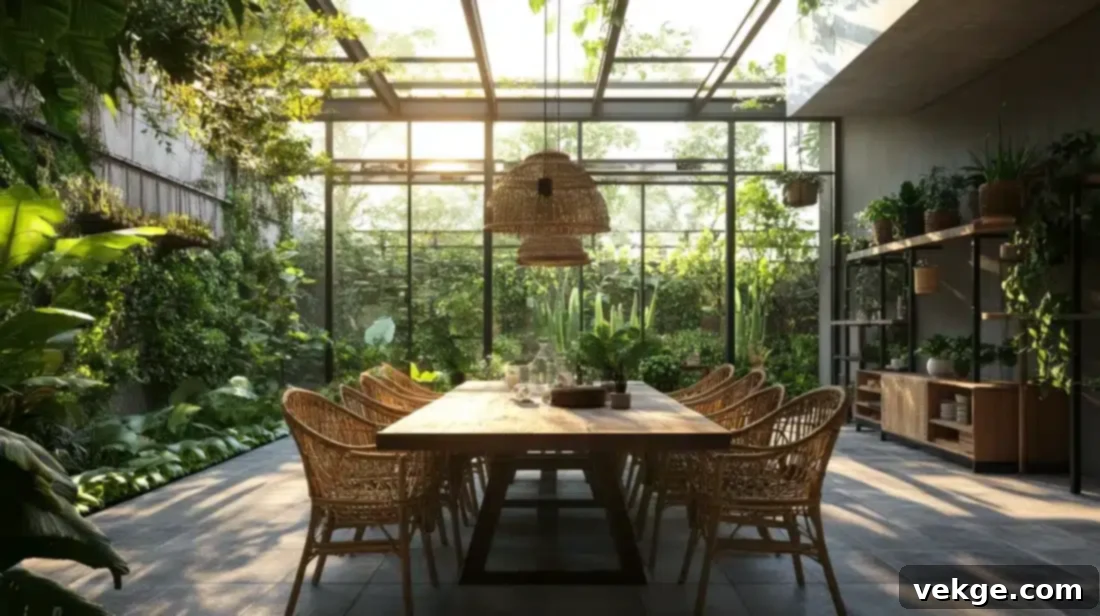 Indoor Garden Dining Room with Parisian Flair