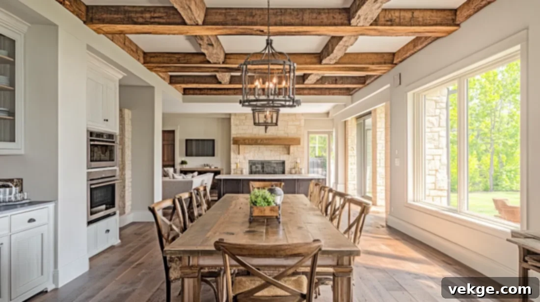 Reclaimed Wood Accents in a Parisian Dining Room
