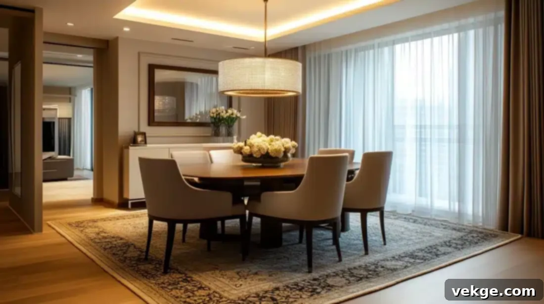 Plush Area Rugs for a Cozy Parisian Dining Room
