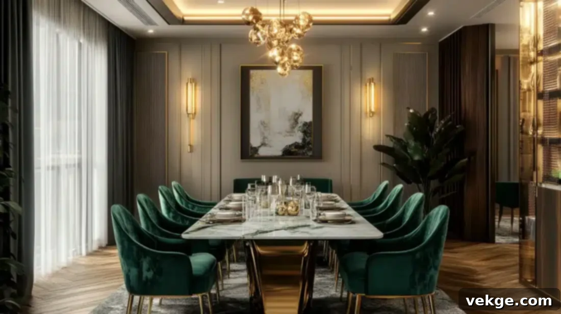 Velvet Dining Chairs in a Parisian Dining Room