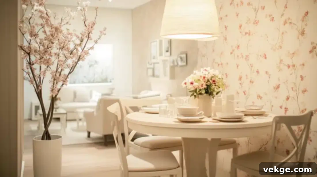 Floral Wallpaper in a Parisian Dining Room