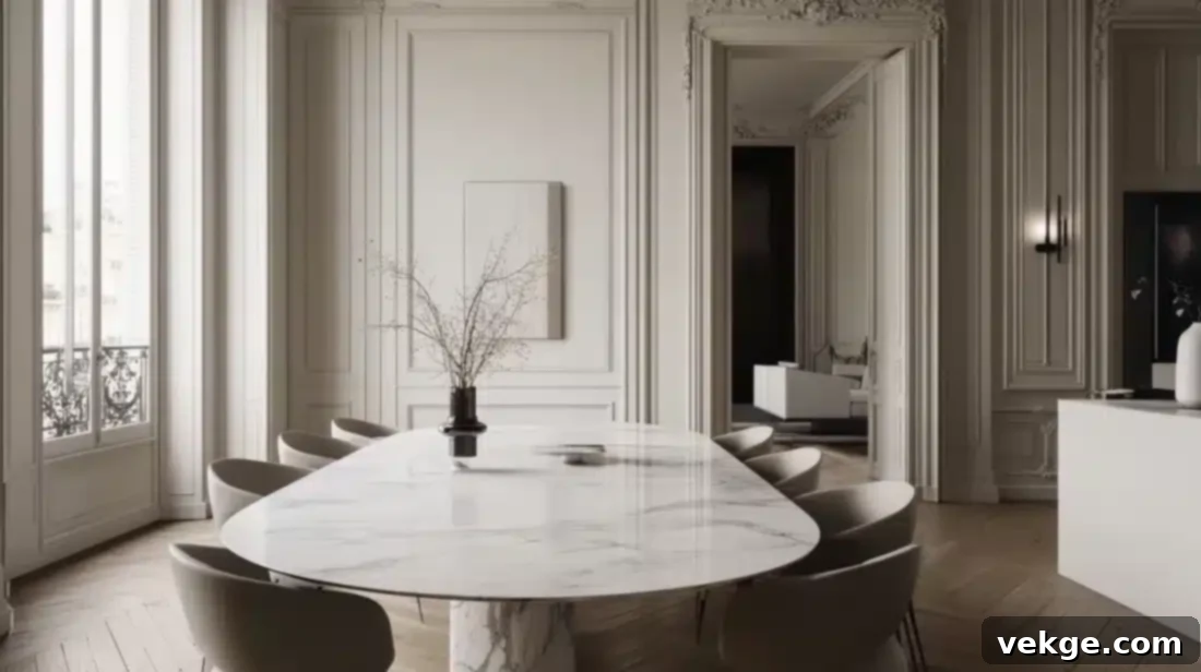 Marble Tabletop Dining in Parisian Style