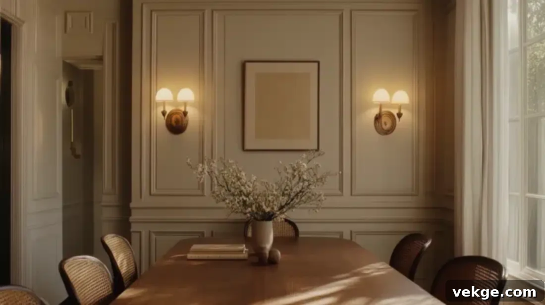 Vintage Bronze Sconces in a Parisian Dining Room