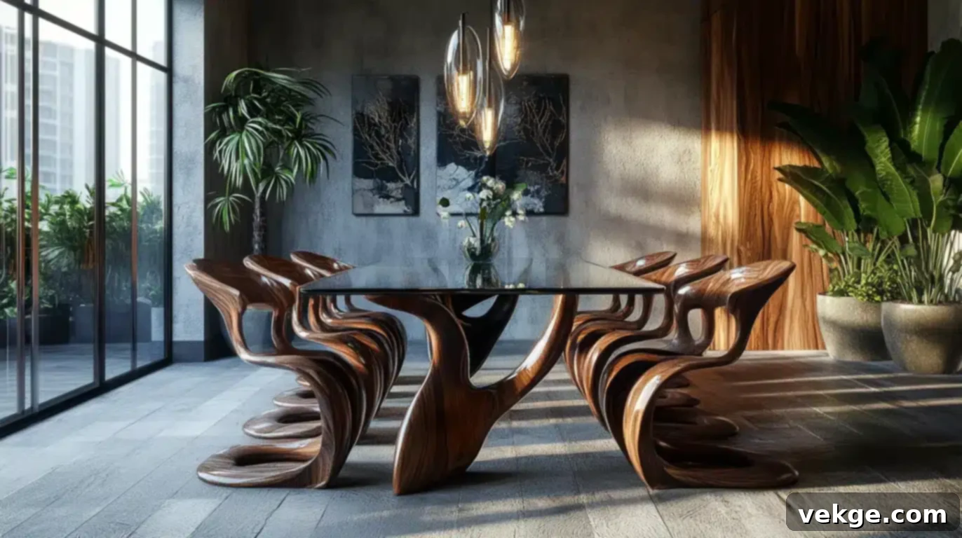 Art Nouveau Inspired Chairs in a Parisian Dining Room