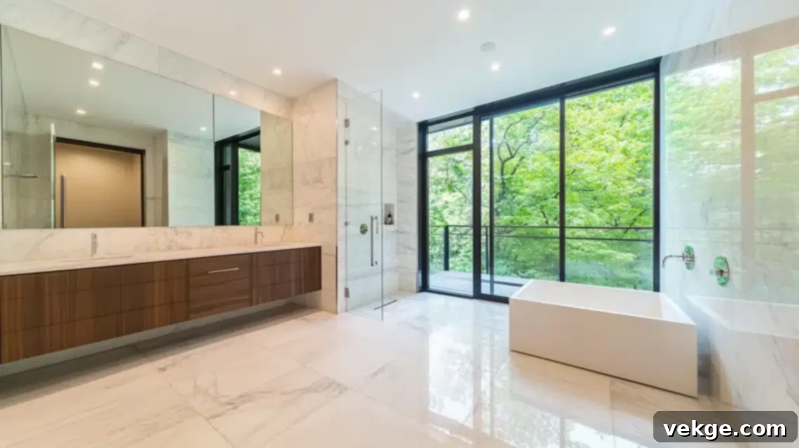 Marble Bathroom with Large Tiles
