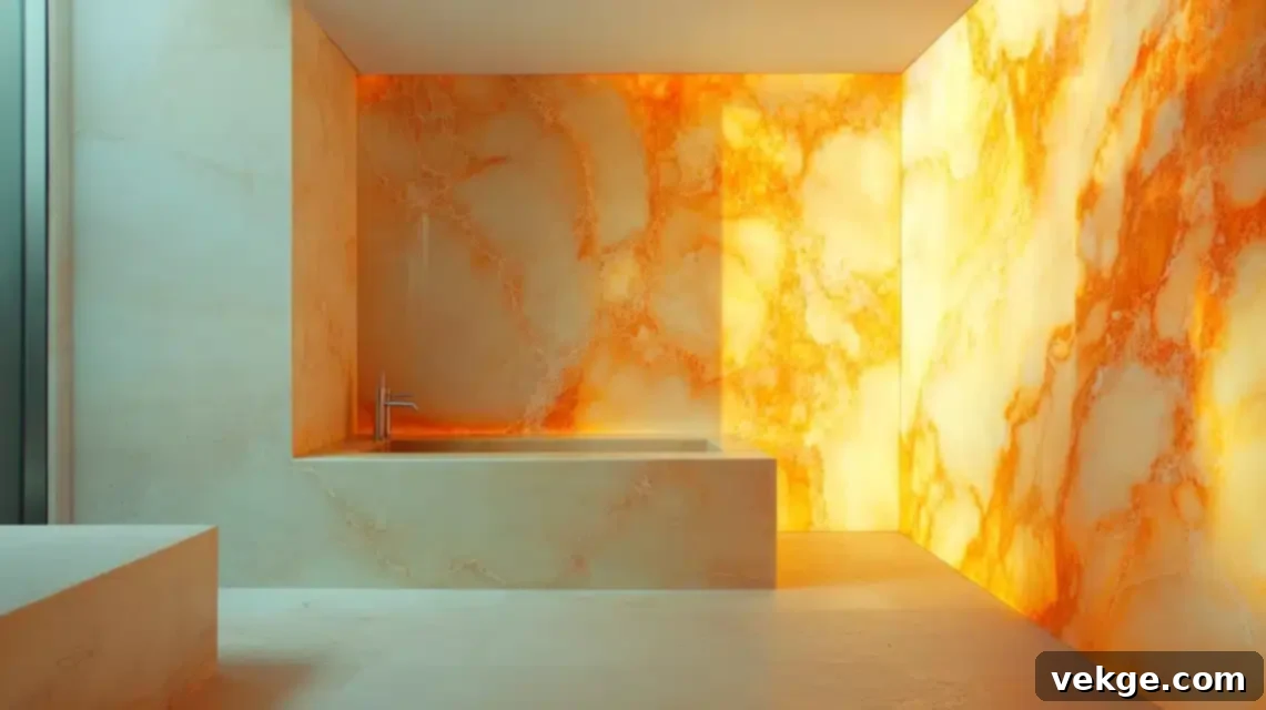 Backlit Marble and Onyx Bathroom