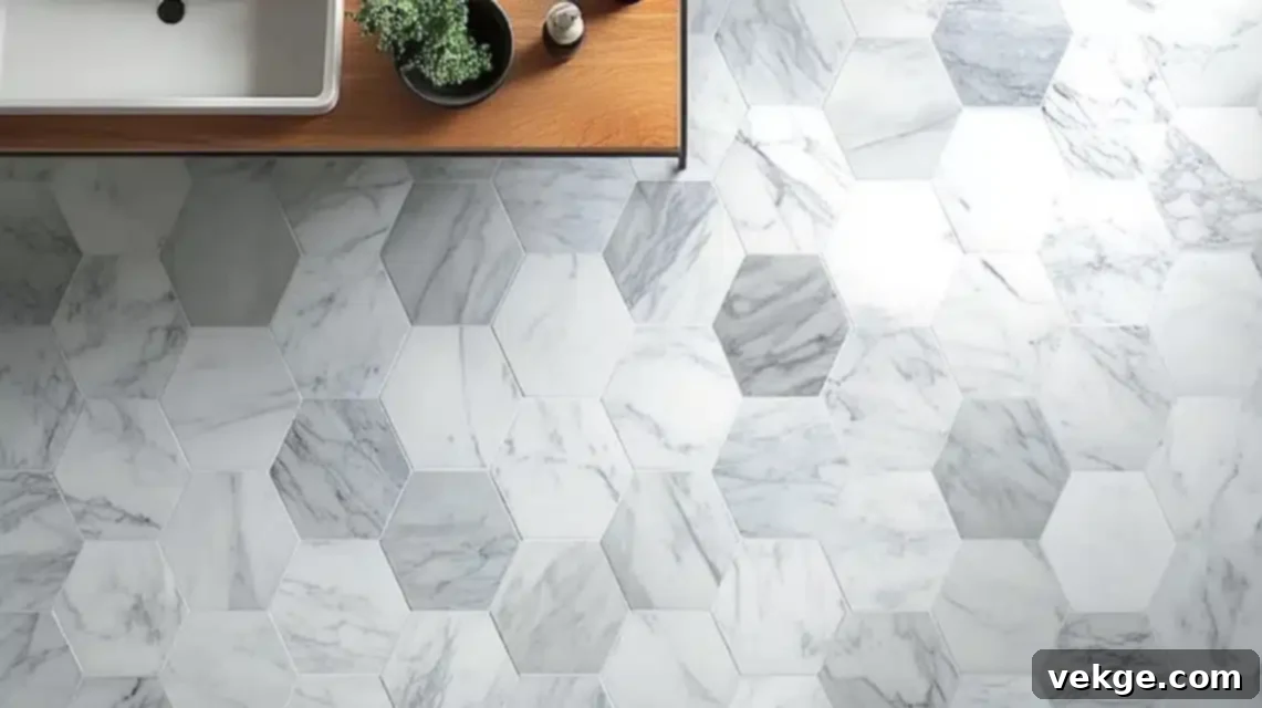 Hexagon Marble Floor Tiles