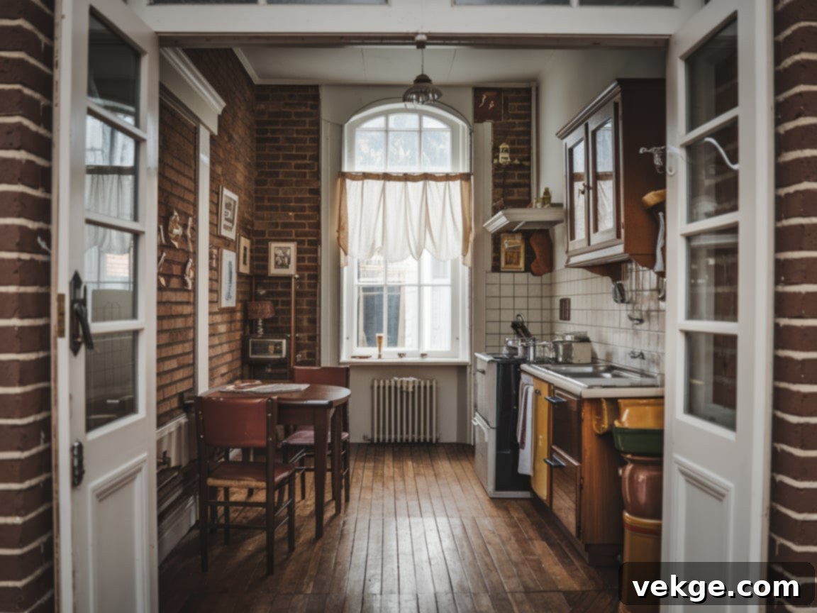 Victorian Inward-Facing Kitchen Layout Design