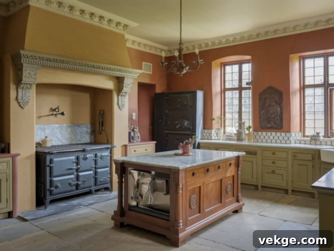 Partial Freestanding Victorian Kitchen Cabinetry