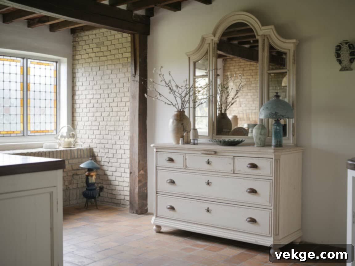 Upcycled Dresser as Victorian Kitchen Storage