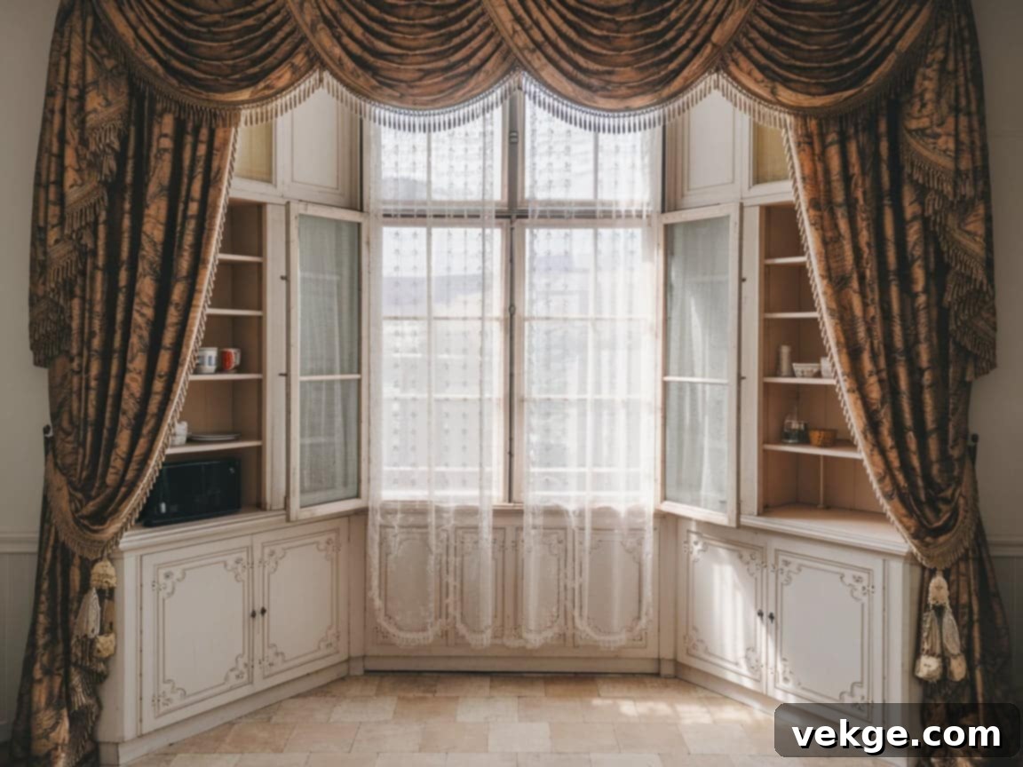 Classic Victorian Kitchen Window Dressings