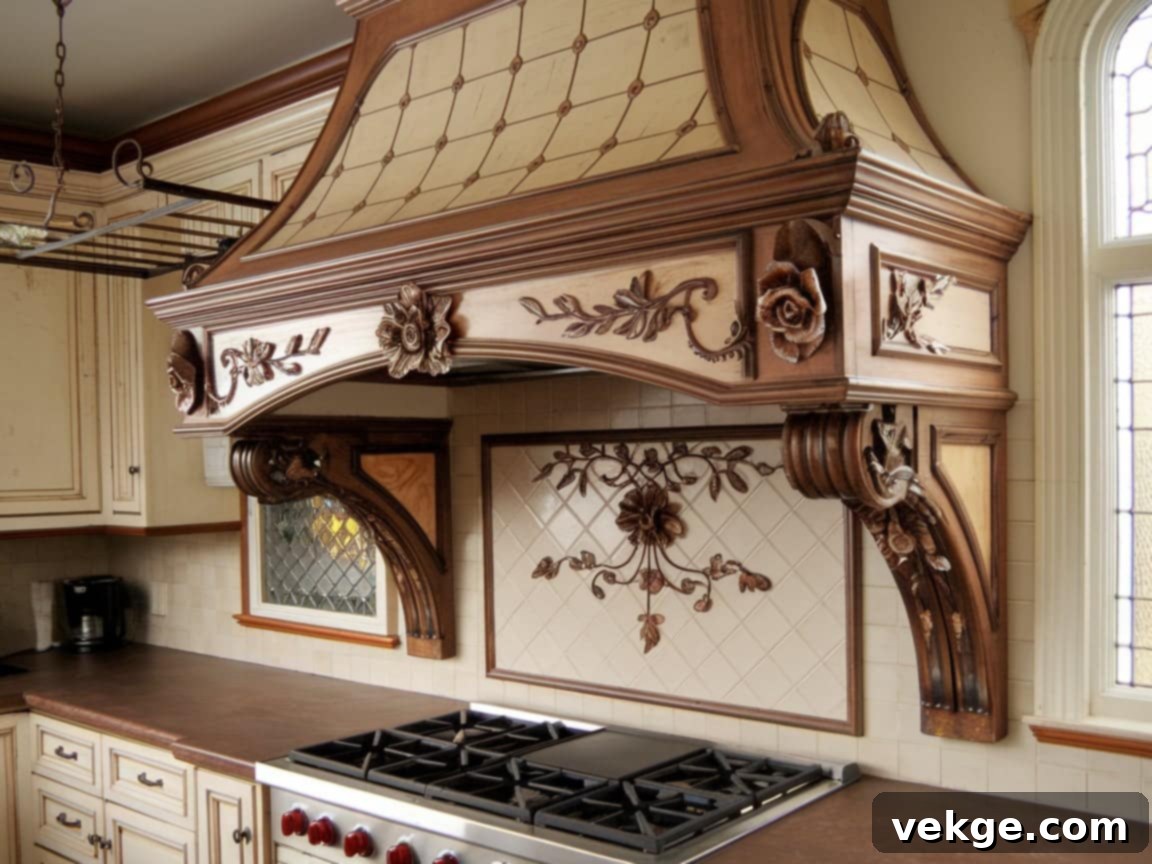 Decorative Exhaust Hood in Victorian Kitchen