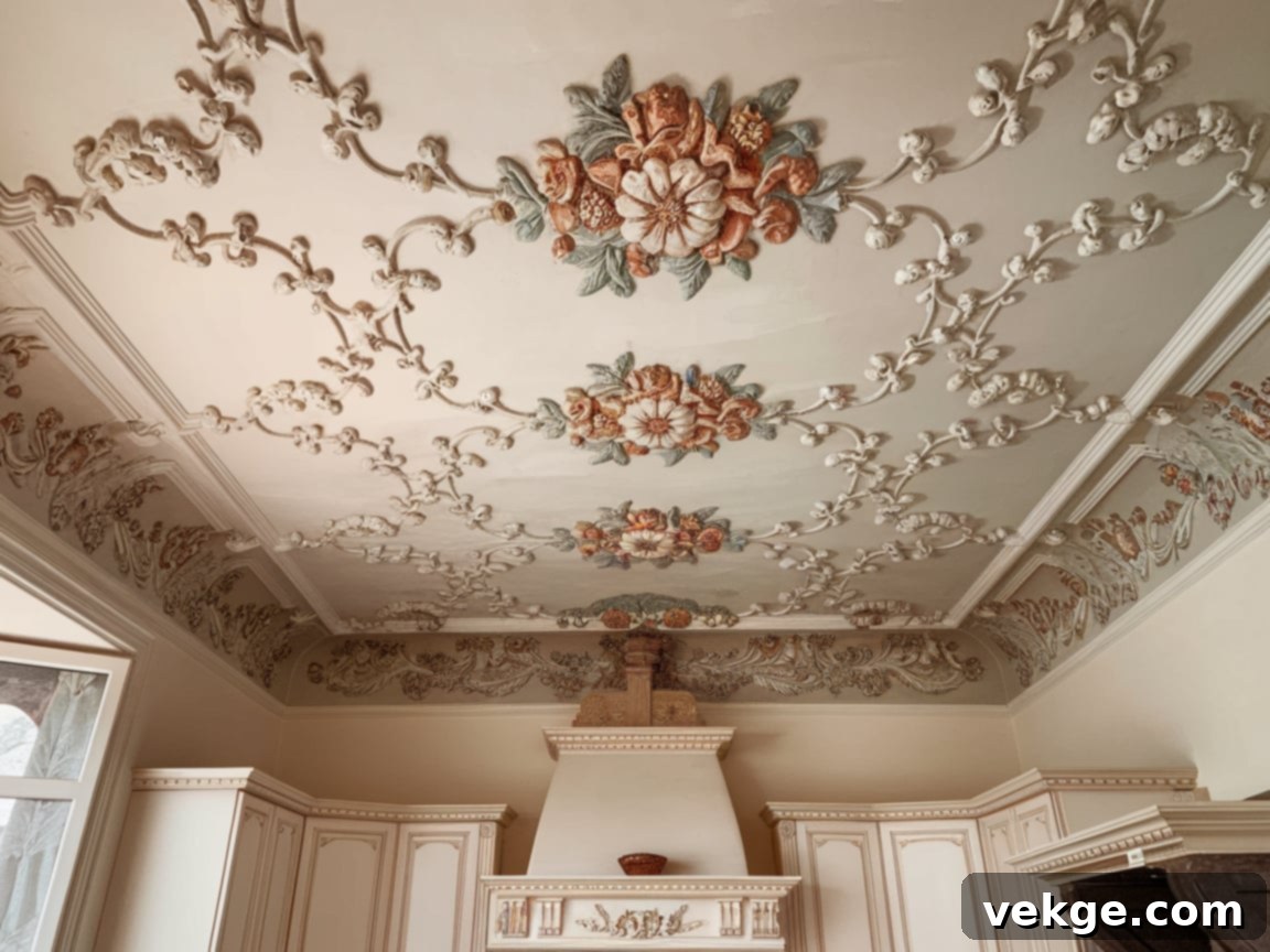 Ornate Victorian Kitchen Ceiling Features