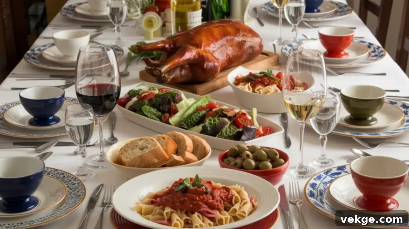 Classic Italian Ceramic Plates and Wine Glasses