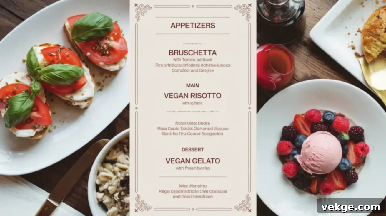 Diverse Italian Food Menus for Various Diets