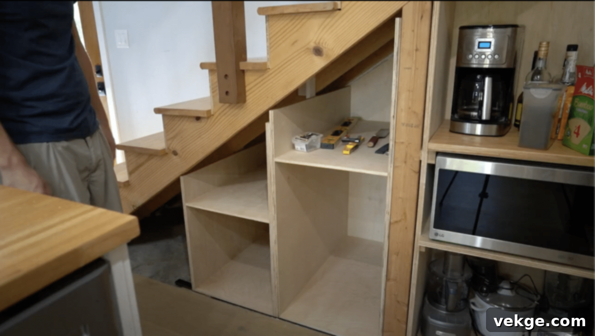 Step 1: Measuring the under-stair space carefully for custom storage