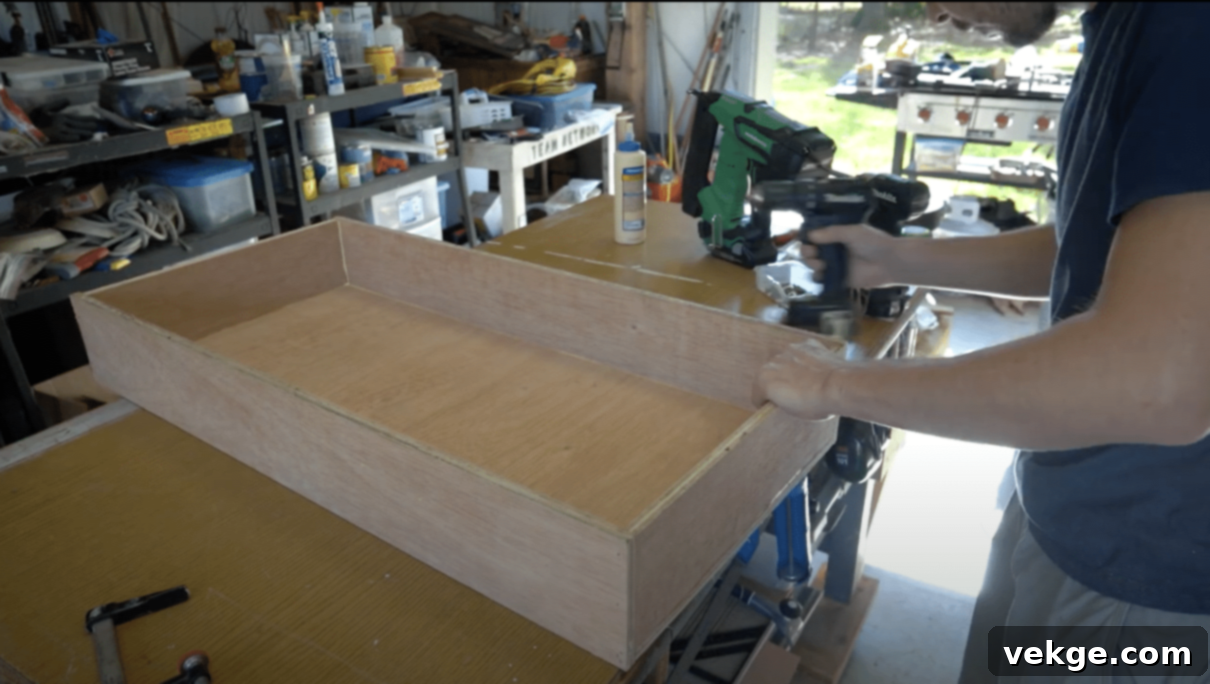 Step 2: Building the sturdy drawer boxes from plywood