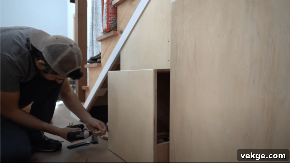 Step 4: Attaching the aesthetic drawer fronts to complete the look