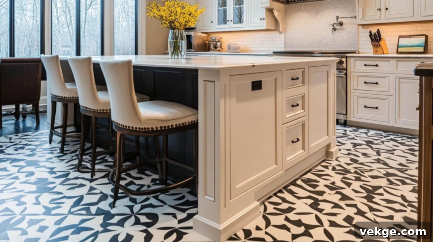 Geometric Pattern Kitchen Floor Tiles