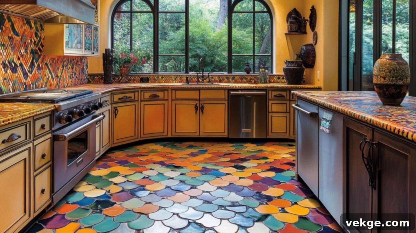 Fish Scale Kitchen Floor Tiles