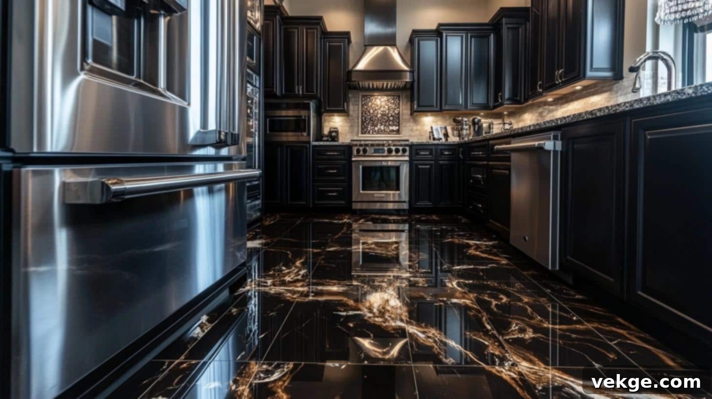 Granite-Look Kitchen Floor Tiles
