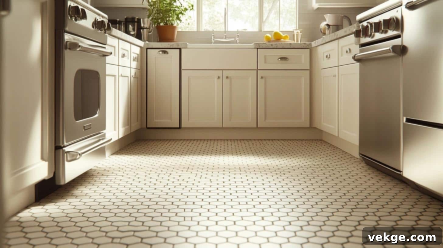 Hexagon Penny Kitchen Floor Tiles