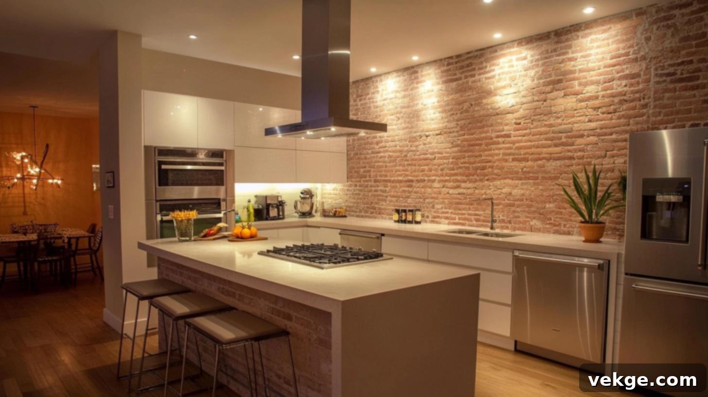 Industrial Chic Exposed Brick Accent Wall