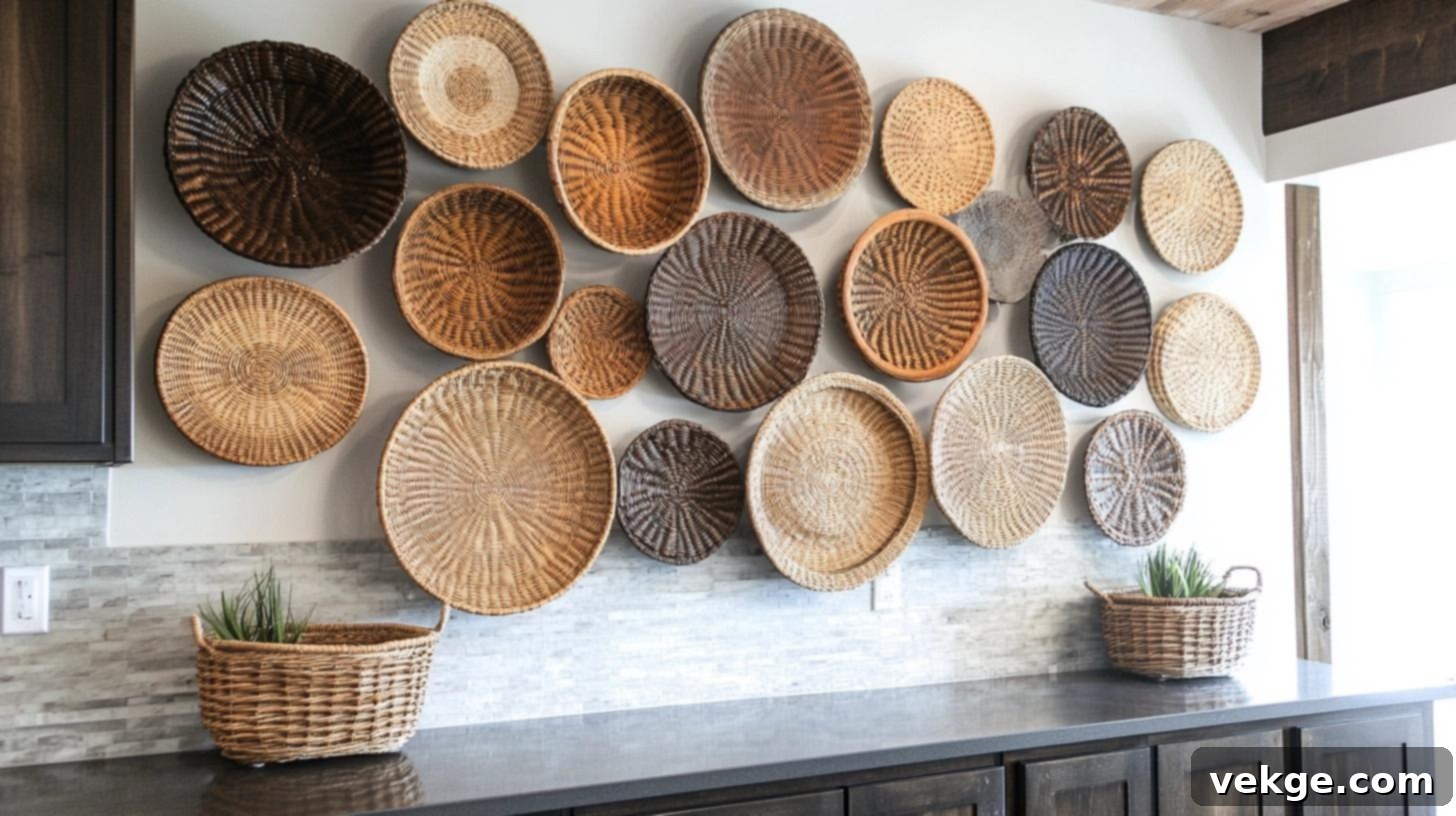 Decorative Wall Baskets as Kitchen Accent