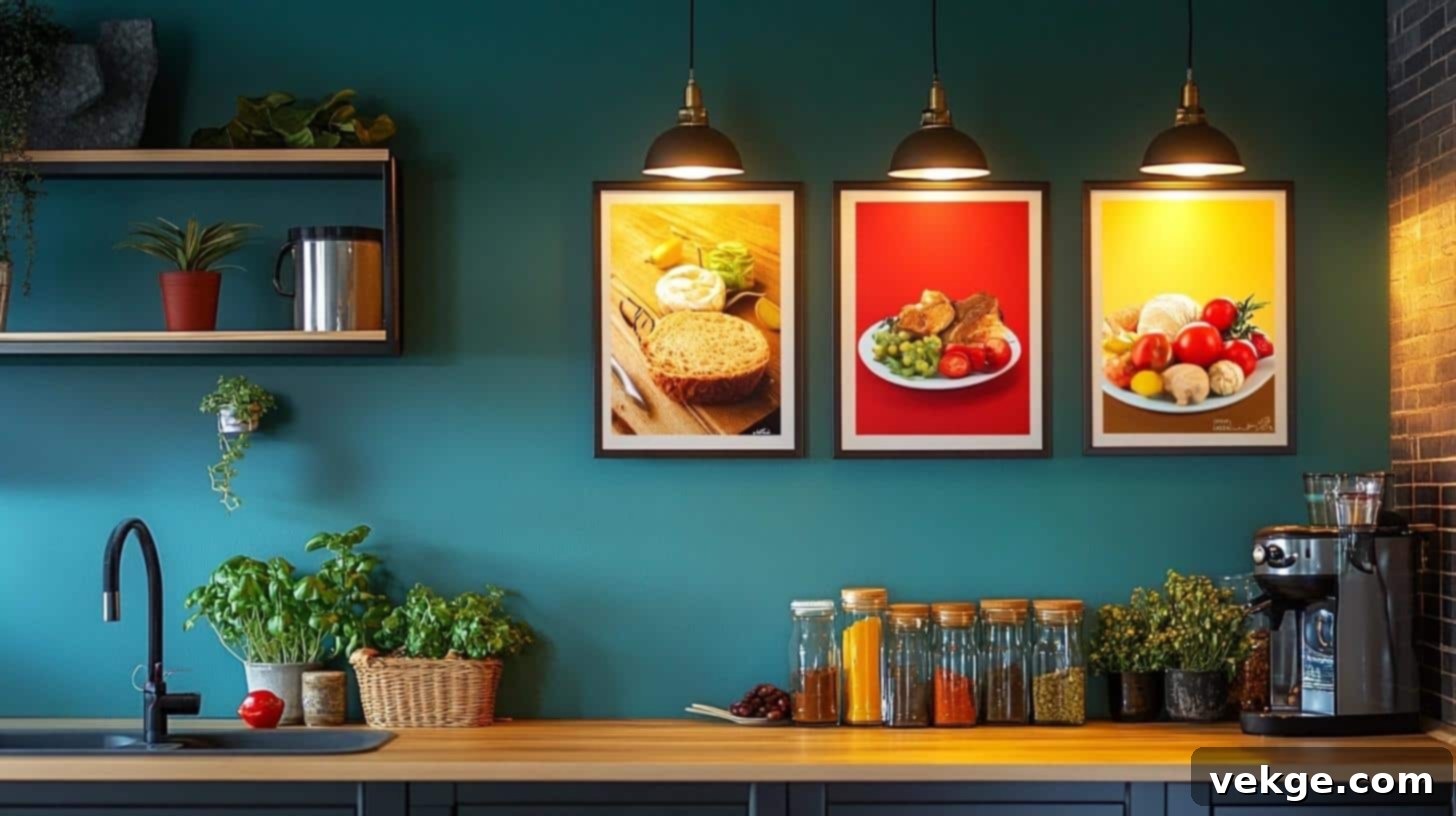 Food-Themed Art Prints in a Kitchen Gallery Wall