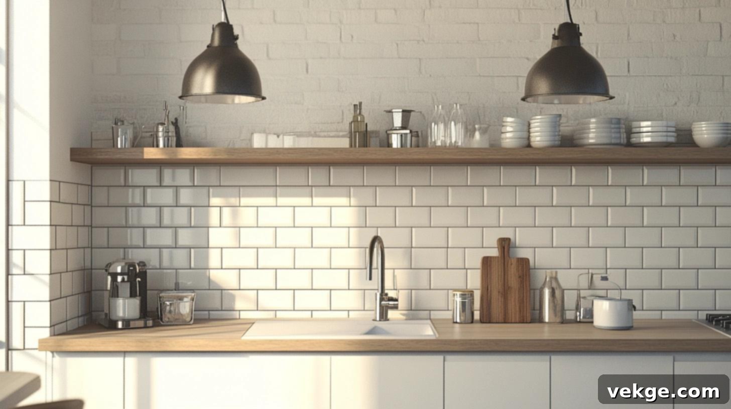 Classic Subway Tile Kitchen Backsplash Accent Wall