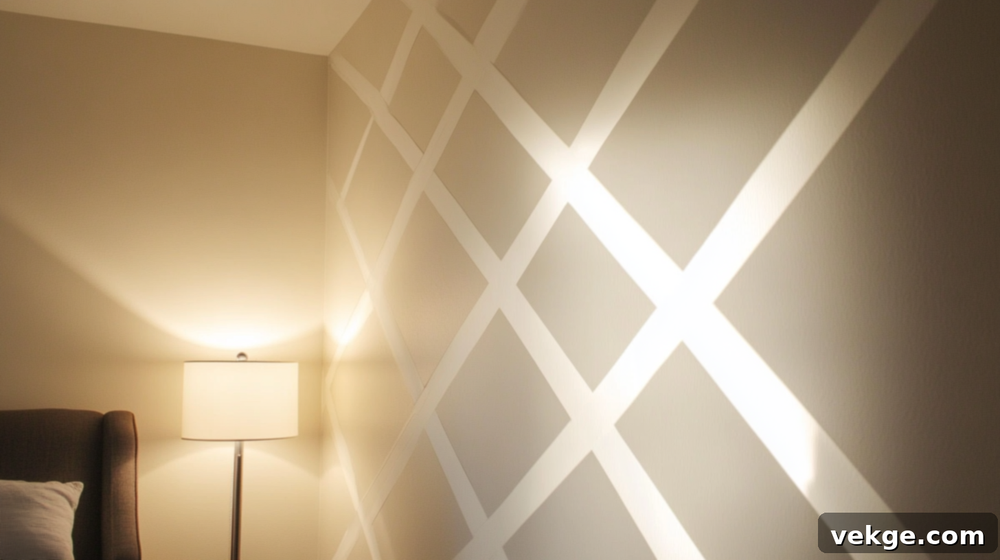 Geometric Pattern Created with Painter's Tape on Wall